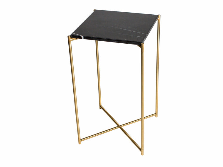 Gillmore Space Iris Square Plant Stand Black Marble Top