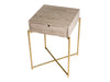 Gillmore Space Iris Square Side Table Weathered Oak Drawer 