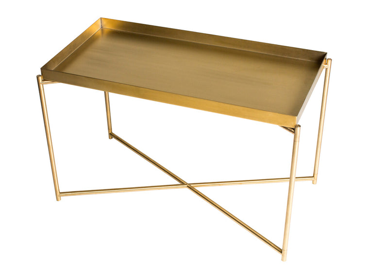Gillmore Space Iris Rectangle Side Table Brass Tray
