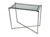 Gillmore Space Iris Small Console Table Clear Glass Top