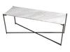 Gillmore Space Iris Large Low Console Table White Marble Top
