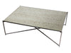  Gillmore Space Iris Rectangle Coffee Table Antiqued Glass Top 