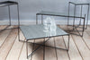 Gillmore Space Iris Rectangle Side Table Antiqued Glass Top