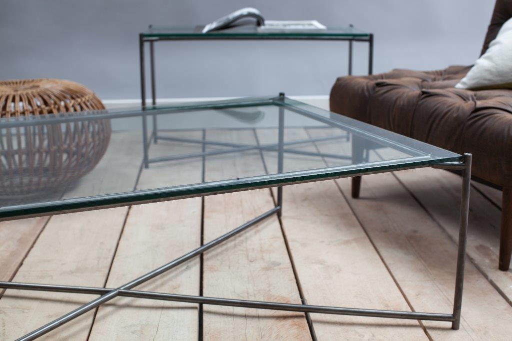 Gillmore Space Iris Rectangle Coffee Table Clear Glass Top