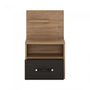 Axton Throggs 1 Drawer Bedside With Open Shelf (LH) in Stirling Oak with Matt Black Fronts
