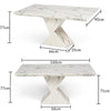 Allen 160cm Ivory White Marble Dining Table