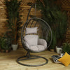 Home Junction Single Hanging Egg Chair in Grey