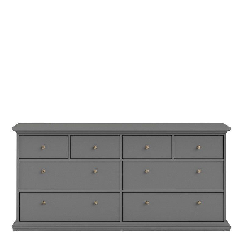Axton Westchester Chest Of 8 Drawers In Matt Grey