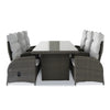 Home Junction Odette Large Dining Table with 6 x Recliner Chairs in Grey