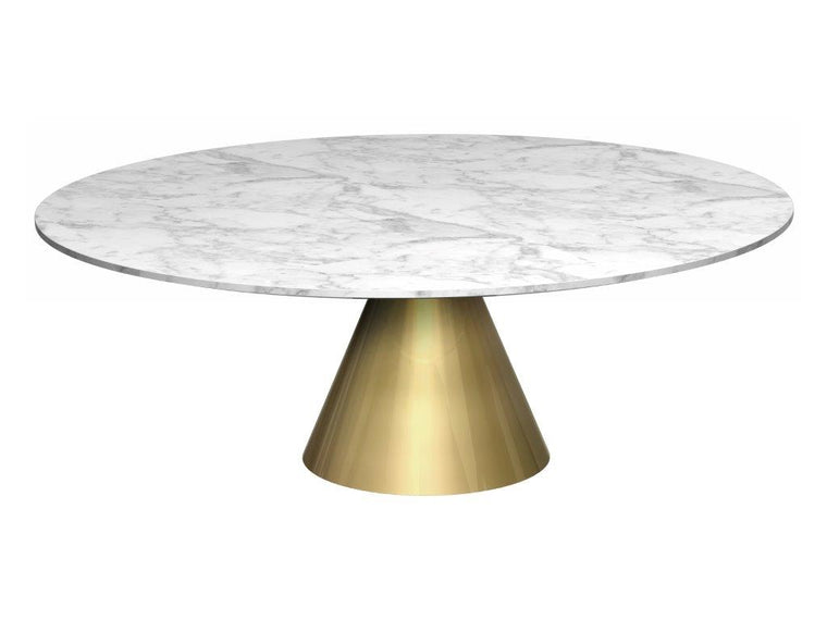 Gillmore Space Oscar Circular Coffee Table White Marble Large
