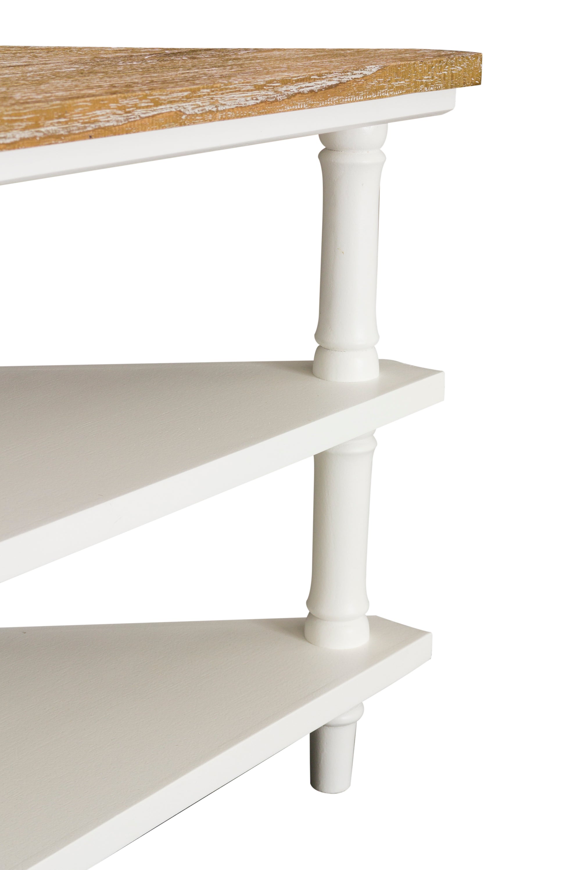 Bodiam Rochester Corner TV Unit 2 Shelves Antique White