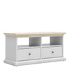 Axton Westchester TV Unit - 2 Drawers 2 Shelves In White And Oak