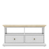 Axton Westchester TV Unit - 2 Drawers 2 Shelves In White And Oak