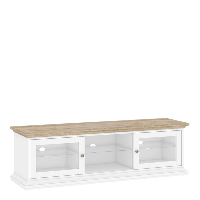 Axton Westchester TV Unit - Wide - 2 Doors 1 Shelf In White and Oak