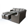 Home Junction Sabine Modern Luxury Grey Corner Sofa with Coffee Table and Four Stools