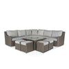 Home Junction Sabine Modern Luxury Grey Corner Sofa with Coffee Table and Four Stools