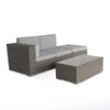 Home Junction Salvador Grey Contemporary 4 Seater Sofa with Large Footstool & Coffee Table