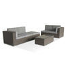 Home Junction Salvador Grey Contemporary 4 Seater Sofa with Large Footstool & Coffee Table