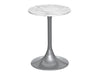 Gillmore Space Swan Circular Side Table White Marble Top