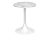 Gillmore Space Swan Circular Side Table White Marble Top