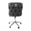 Carvello Napier Grey Premium Upholstered Velvet Office Chair Tufted Back with Lion Head Knocker