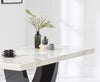 Rivilino 200cm Ivory White Marble Dining Table