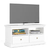Axton Westchester TV Unit - 2 Shelves 2 Drawers in White