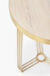 Gillmore Space Finn Circular Side Table Pale Oak Top & Brass Frame