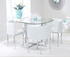 Abingdon Stowaway Glass Dining Set With 4 Dining Chairs