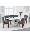 Alice 180cm Ivory White Marble Dining Table