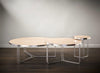 Gillmore Space Finn Large Circular Coffee Table Pale Oak Top & Polished Chrome Frame