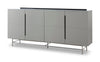 Gillmore Space Alberto Four Door High Sideboard Grey With Dark Chrome Accent