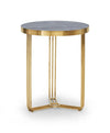 Gillmore Space Finn Circular Side Table Dark Oak Top & Brass Frame
