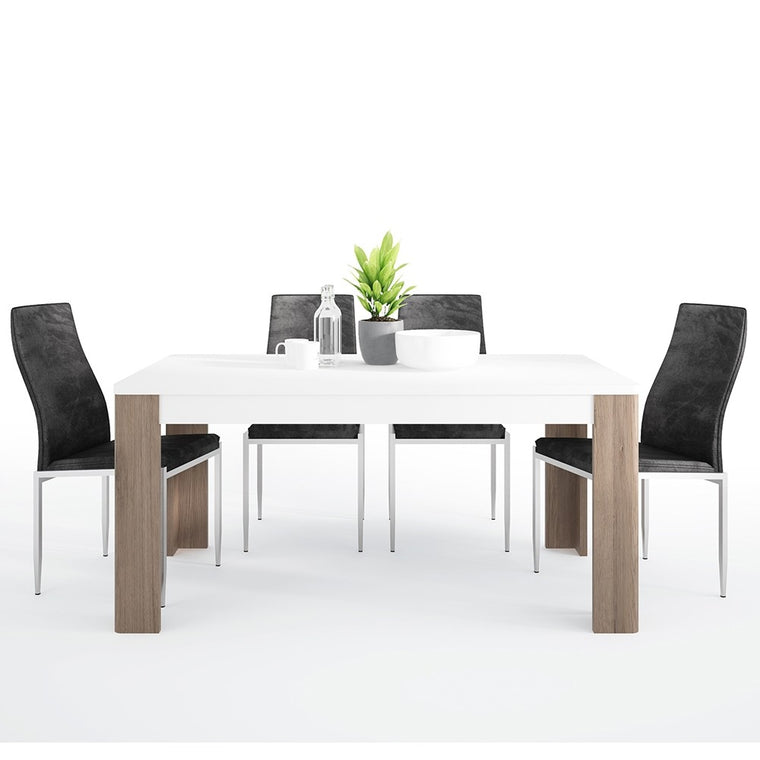 Axton Bronxdale 160 cm Dining Table + 4 Milan High Back Chair Black