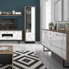 Axton Belmont 3 Door 1 Drawer Sideboard With The Walnut And Dark Panel Finish
