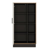 Axton Belmont Wide 1 Door Bookcase With The Walnut And Dark Panel Finish