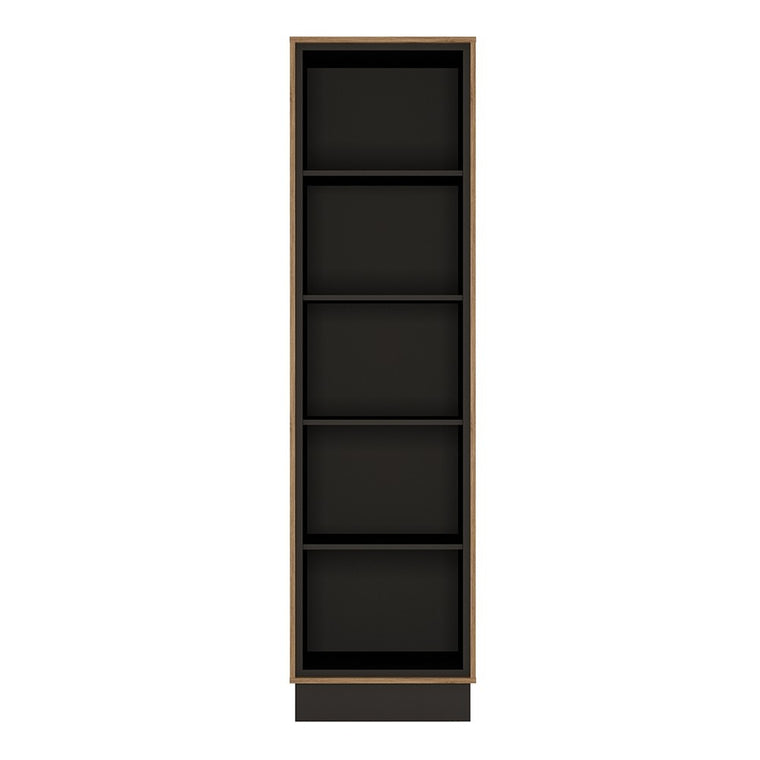 Axton Belmont Tall Bookcase With The Walnut And Dark Panel Finish