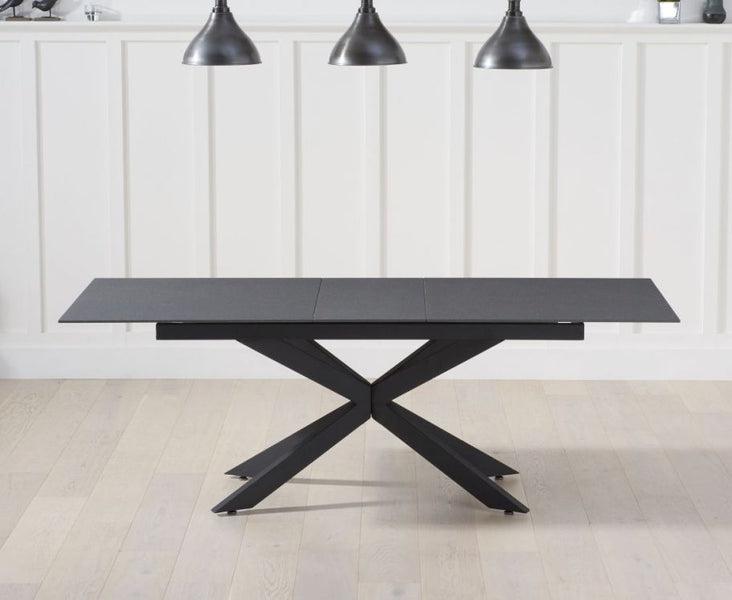 Britolli 180cm Extending Grey Stone Finish Glass Dining Table