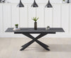 Britolli 180-220cm Extending Grey Stone Finish Dining Table with Damanti Dining Chairs