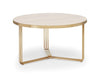 Gillmore Space Finn Small Circular Coffee Table Pale Oak Top & Brass Frame