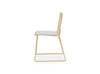 Gillmore Space Finn Stacking Dining Chair Silver Upholstered & Brass Frame