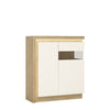 Axton Woodlawn 2 Door Designer Cabinet (RH) In Riviera Oak/White High Gloss