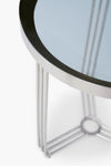 Gillmore Space Finn Circular Side Table Smoked Glass Top & Polished Chrome Frame