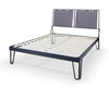 Gillmore Space Finn Double Bed Pewter Grey Upholstered & Black Frame