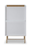 Gillmore Space Alberto Four Drawer Narrow Chest White With Brass Accent