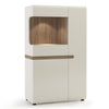 Axton Norwood Living Low Display Cabinet 85 cm Wide In White With A Truffle Oak Trim
