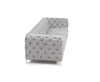 Alegra Grey Plush 3 Seater Sofa
