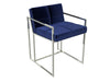 Gillmore Federico Midnight Blue Velvet & Polished Frame Dining Chair