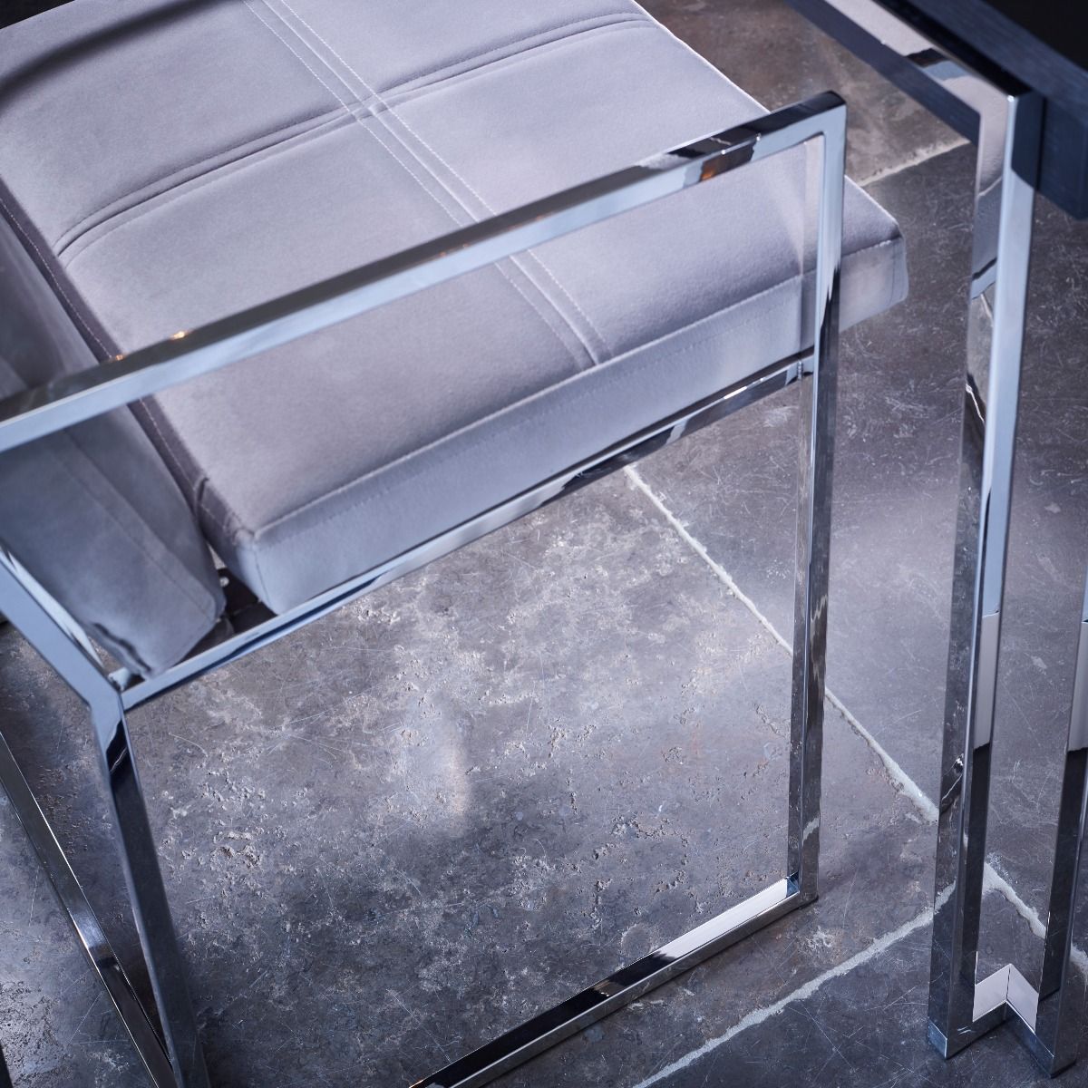 Gillmore Federico Blush Pink Velvet & Polished Frame Dining Chair