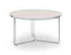 Gillmore Space Finn Small Circular Coffee Table Pale Oak Top & Polished Chrome Frame